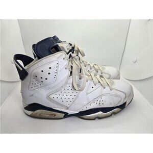 Air Jordan 6 Retro Shoes Mens 10 White Midnight Navy Athletic Lifestyle Sneakers